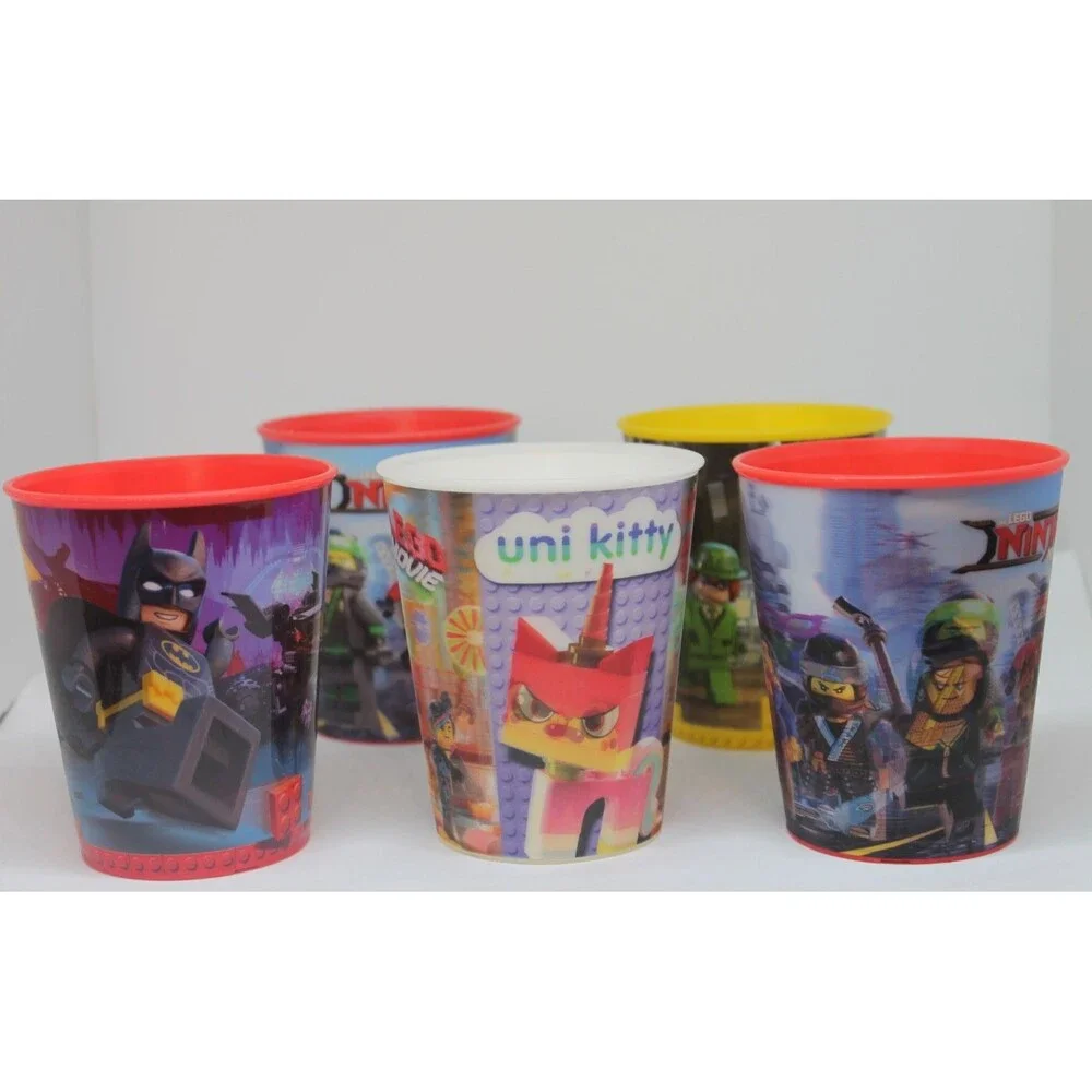 McDonald’s Lego Movie Holographic Cups 2013 Lot of 5 Ninjago, Batman, Uni kitty